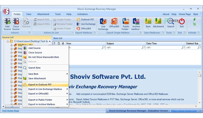 Shoviv Exchange Recovery Manager Crack