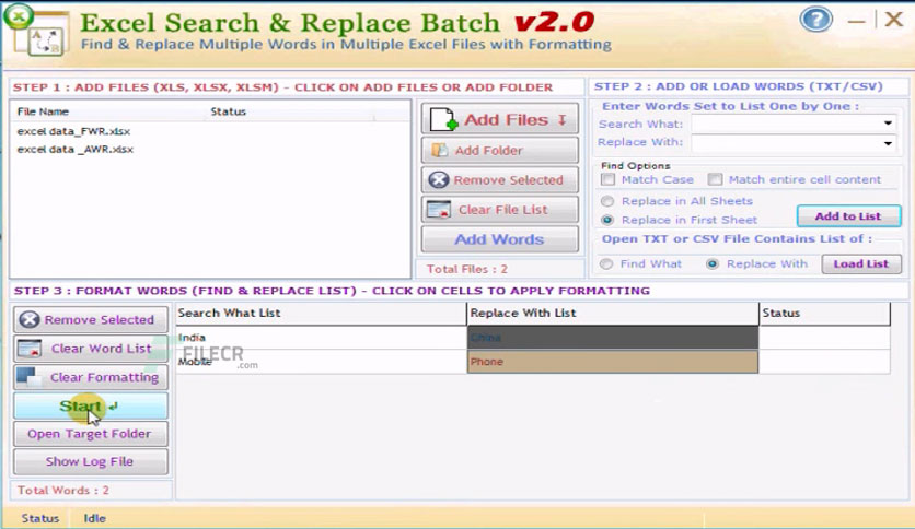 TechnoCom Excel Search and Replace Batch Crack