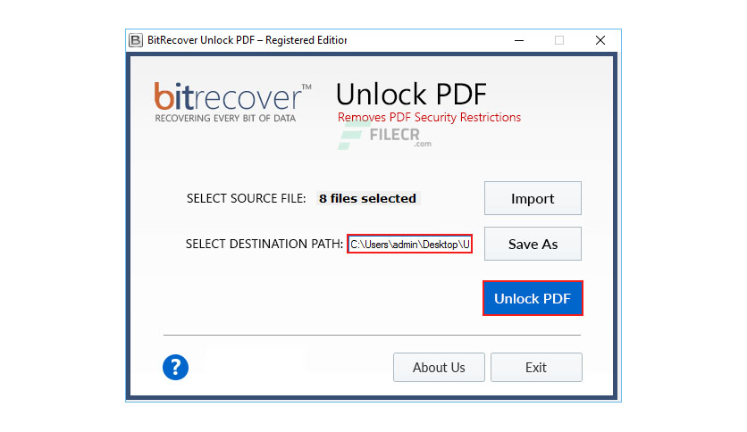 BitRecover Unlock PDF Crack