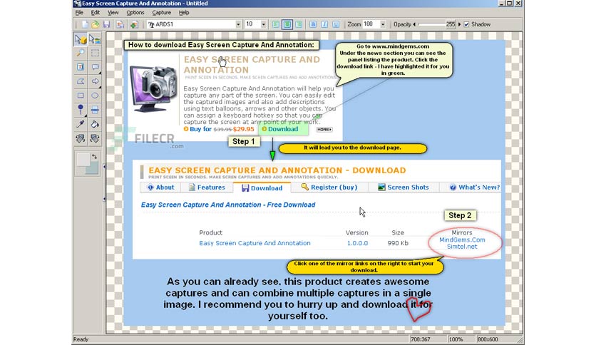 MindGems Easy Screen Capture And Annotation Crack
