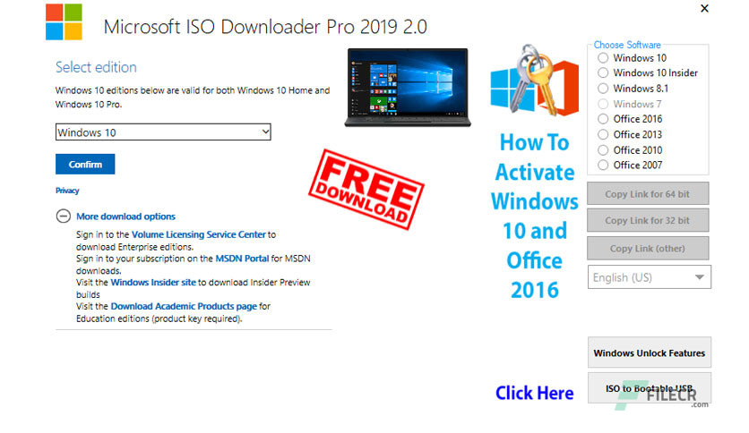 Microsoft ISO Downloader Pro / Premium Crack
